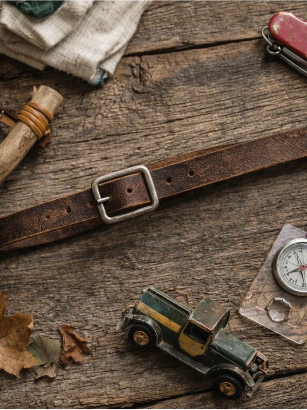 Abercrombie Kids Leather Belt Size 5–8 Brown Distressed Vintage